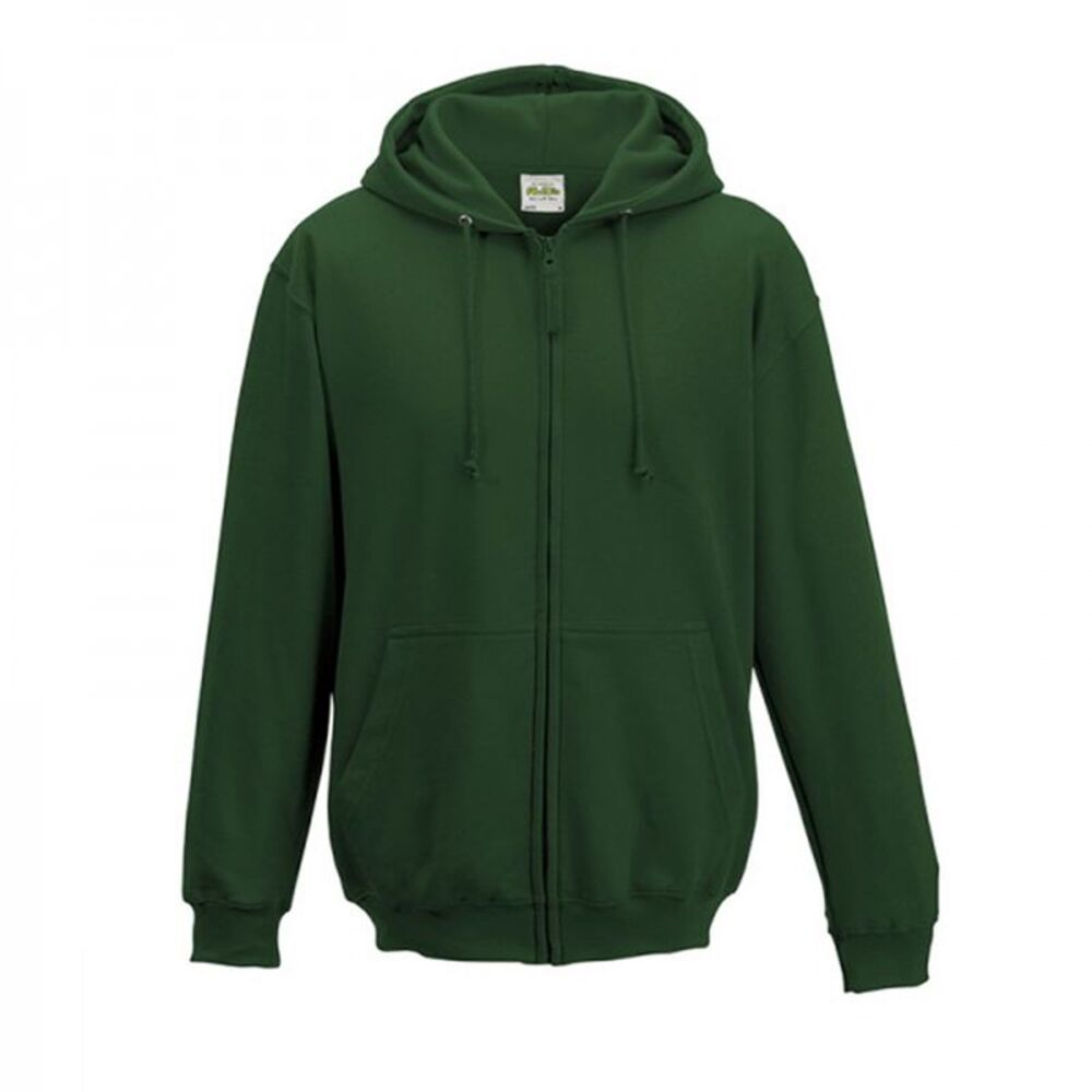 Awdis Plain Mens  Sweatshirt Hoodie Zoodie 18 Colours Szs  / Forest Green